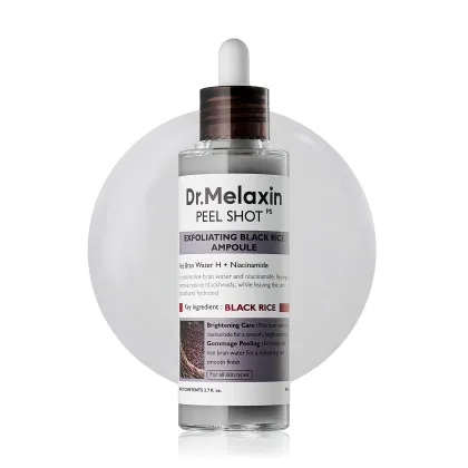Ampola para poros e textura — Dr. Melaxin Peel Shot Black Rice Ampoule, Dr. Melaxin